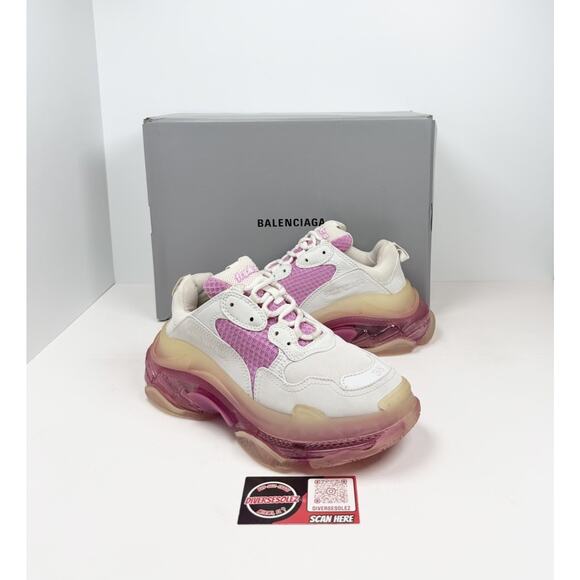 Size 38EU/8W - Balenciaga Triple S White/Pink Sneakers💗Worn 1X/Retail $1K!